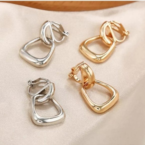 Jewelry - Clip On Silver Door Knocker Lightweight Earrings